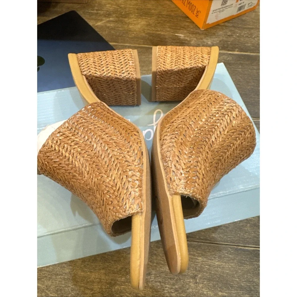 Seychelles Adapt Raffia Mules Sandal Natural Size 8.5 Beachy Coastal Neutral